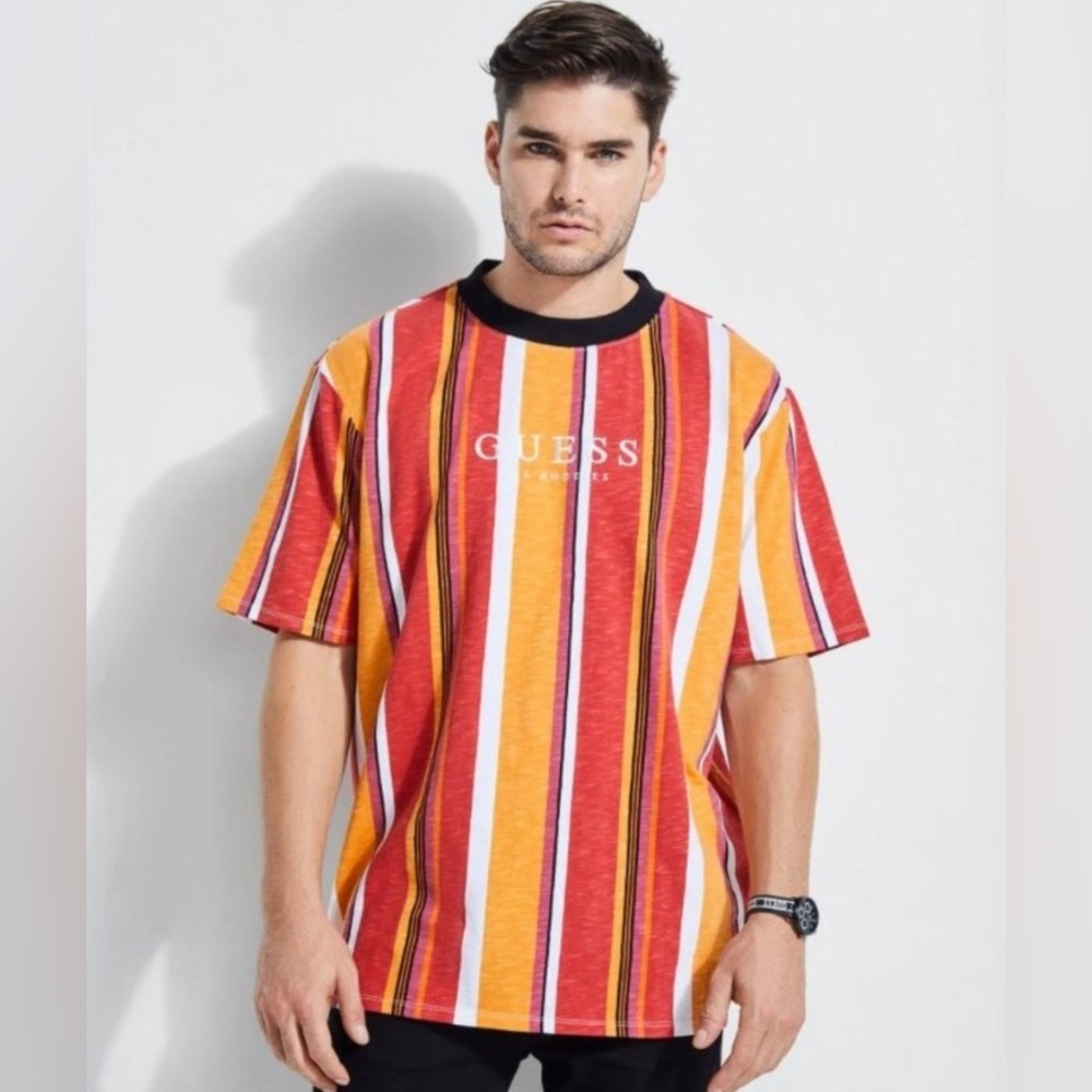 *SOLD* 💙 GUESS Original Retro Style Multicolor Striped Tee